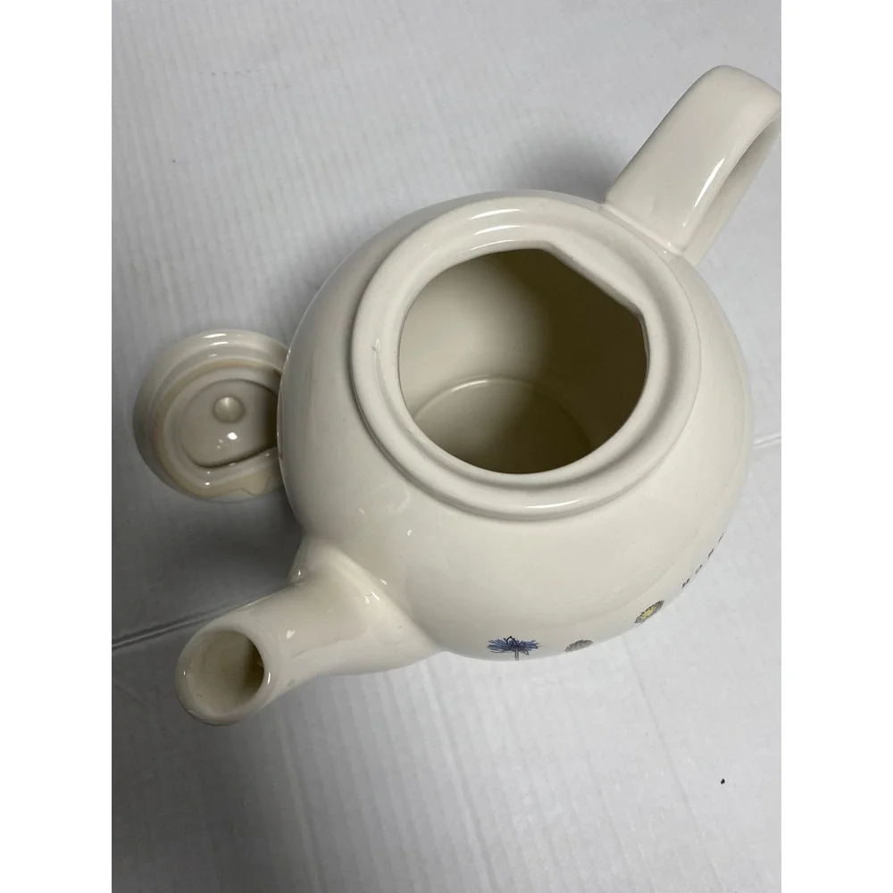 Rae Dunn Home Wildflower Teapot Artisan‎ Collection by Magenta Cream Floral Lid